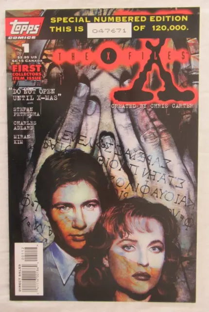 The X-Files #1 Special Numbered Edition Topps Comics 1995 2nd Printing Variant