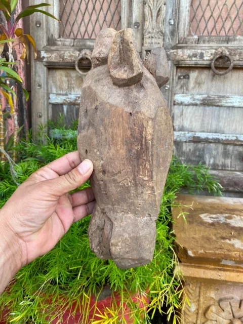 Rare Antique Wooden Handcrafted Horse Head Carved Old Wall Hanging Figurine 12"