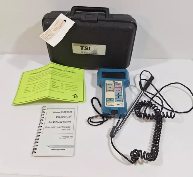 TSI VelociCalc Air Velocity Meter Model 8345 Lab Tool w/ Cas EX COLLEGE PROP