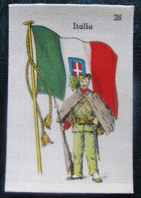 Cigarette Silks Card Ww1 Italy military La Favorita Soldiers Flag ORIGINAL BACK