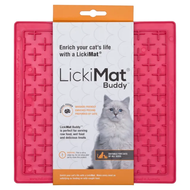 LickiMat Buddy Chat Rose , Anti-schling-matte pour Chats, Neuf