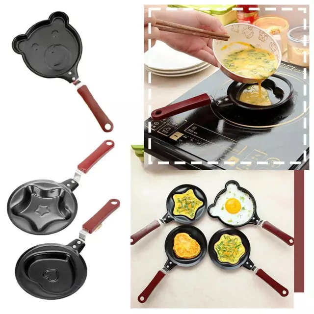 1pc Mini Egg Pancake Frying Pan NonStick Omelette Breakfast Shape Heart I8I6