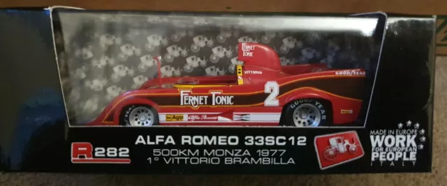 Brumm R282 1/43 Alfa Romeo 33Sc12 500Km Monza 1977 1. Vittorio Brambilla