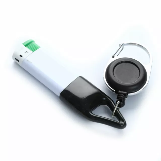 Silicone Sticker Lighter Leash Safe Stash Clip Retractable Keychain Holder Co*TM