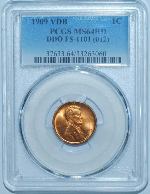 1909 VDB PCGS MS64RD Red DDO FS-1101 Double Doubled Die Obverse Lincoln Cent