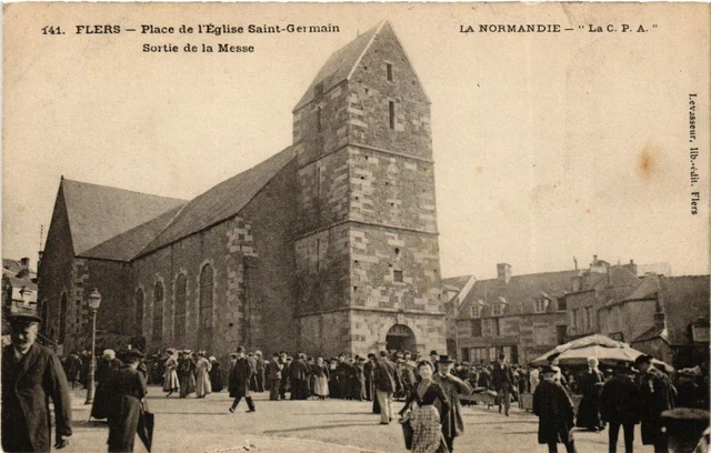 CPA AK FLERS - Place de l'Église St-GERMAIN - Exit from Mass (356036)