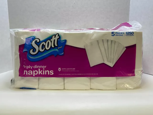 Scott~1-Ply Dinner Napkins~1250 Count~FREE SHIPPING~