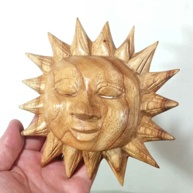 Wood Sun, Hand Carved, Wall Decor - Made in Bali, Indonesia, Life, Influence NEW