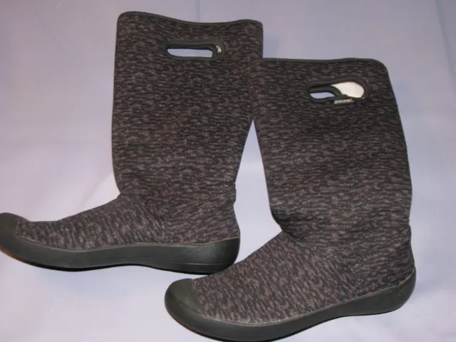 Bogs Women’s Summit Knit Waterproof Size 9 Boots Faux Fur Lined Black Brown