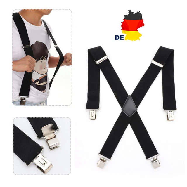 50mm men's braces 4 clips extra wide X-shape pants strong different