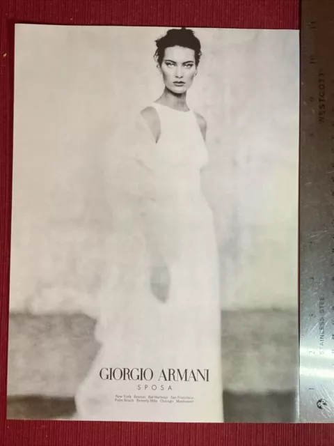 Giorgio Armani Sposa Wedding Bridal Gowns 1998 Print Ad- Great To Frame!