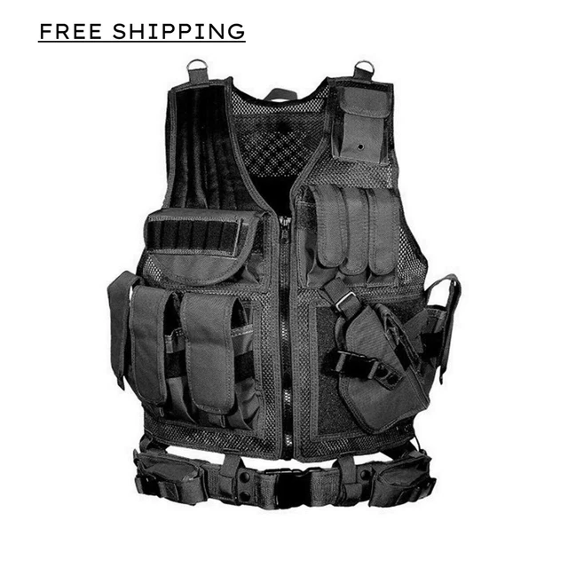 MILITARY VEST TACTICAL Plate Carrier Holster Police Molle Assault