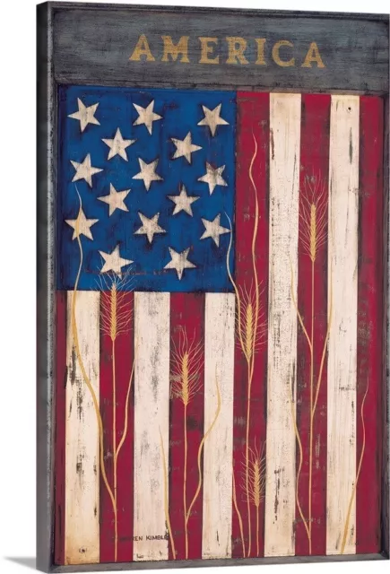 America Canvas Wall Art Print, American Flag Home Decor