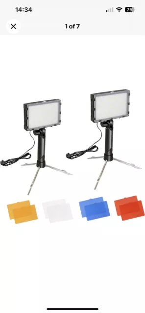 FUDESY 2 Packs LED Video Light Kit, Portable Photography Continuous Table Top L