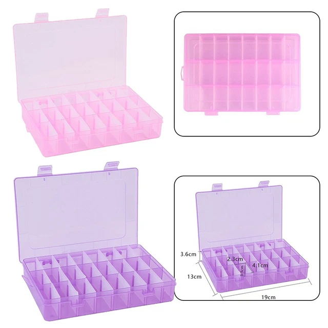 Boîte à Bijoux 24 Cases En Velours - Couvercle Transparent, Compartiments Amovibles, Présentation Et Rangement (20,5x15 Cm)