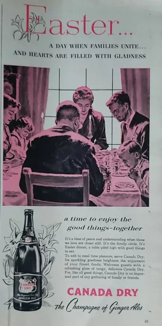 Vintage 1957 CANADA DRY GINGER ALE Soda Print Ad ESTATE