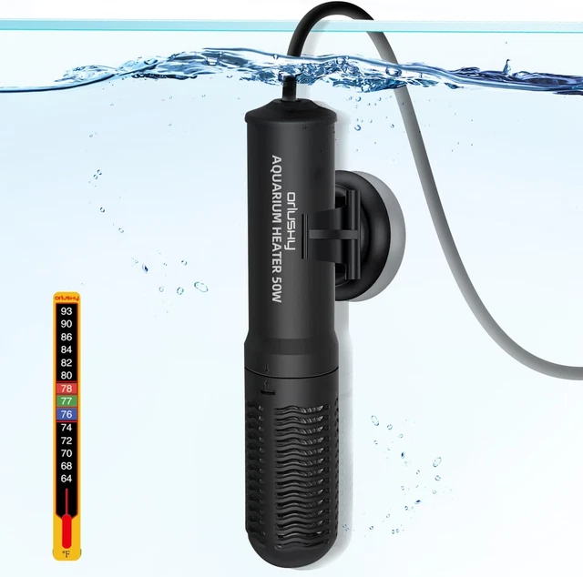 50W Small Submersible Aquarium Heater, Constant Temperature Betta Fish Tank Heat