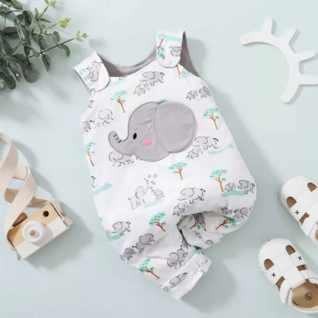 Baby Overall Strampler Romper 68cm mit ELEFANT motiv