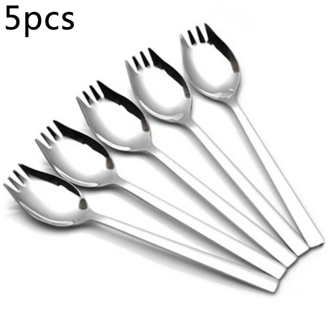 Set De 5 Manuellement Acier Inoxydable Poli Buffet Fourches / Cuillères Sporks