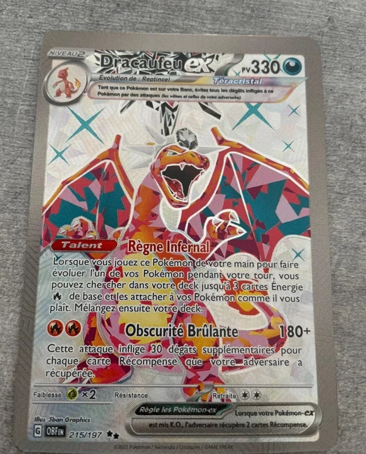 DRACAUFEU EX - EV3:Flammes Obsidiennes - 125/197 - Carte Pokémon DRACAUFEU EX - EV3:Flammes Obsidiennes - 125/197 - Carte Pokémon