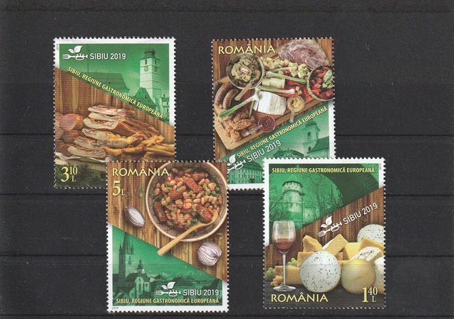 2019 ROMANIA STAMPS SIBIU Hermannstadt TRADITIONS FOOD SET MNH GERMAN
