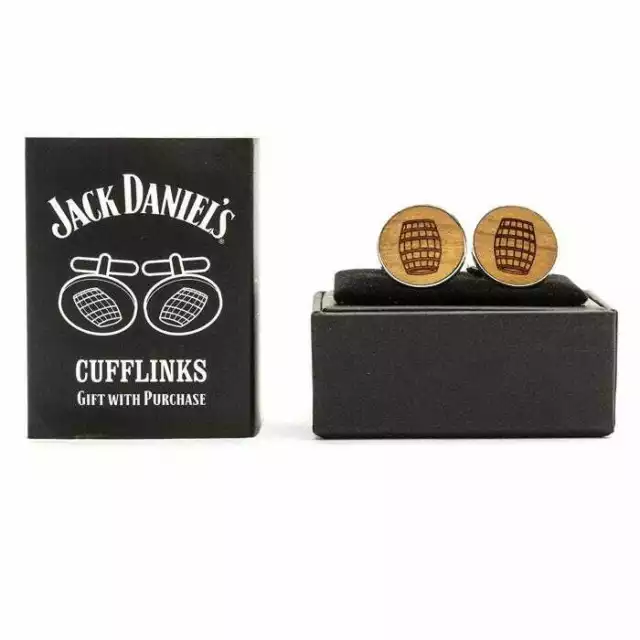 Official Jack Daniel's Whisky Oak Barrels Cufflinks Boxed Gift