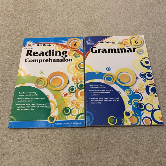 LOT 2 CARSON Dellosa Grade 6 Reading Comprehension Grammar Skill Build ...