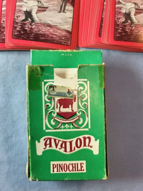 AVALON Pinochle Playing Cards Deck Vintage Original Box