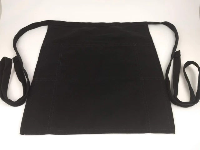 Half Waist Aprons 7 Pre-Owned 3 Pocket Waitress Waiter Barista Unisex Workwear