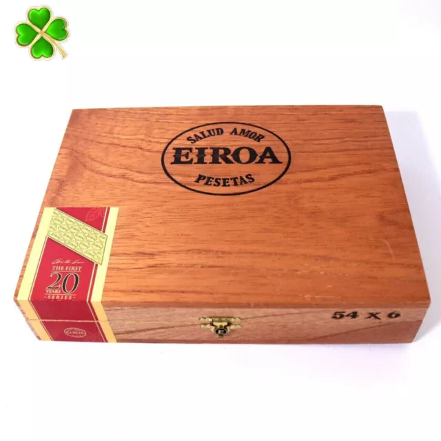 Eiroa The First 20 Years 54 x 6 Empty Wood Cigar Box 9.5" x 7" x 2"