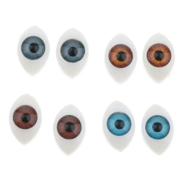 8 pcs 4 Color Oval Hollow Cross Plastic Eyes For Doll Mask DIY 6mm