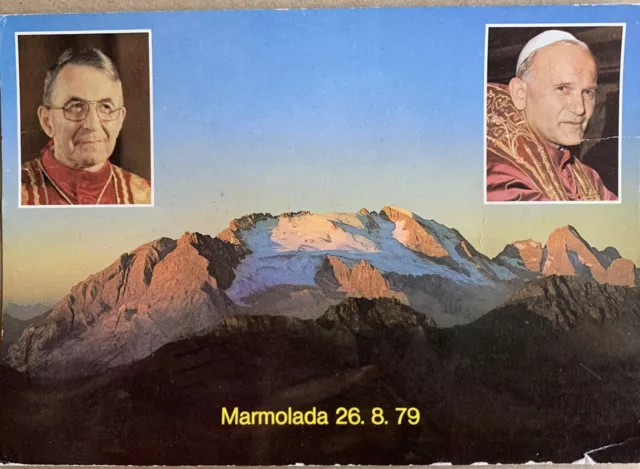 Cartolina Pozza Fassa Trento Marmolada 1979 Papa Luciani Wojtyla Giovanni Paolo
