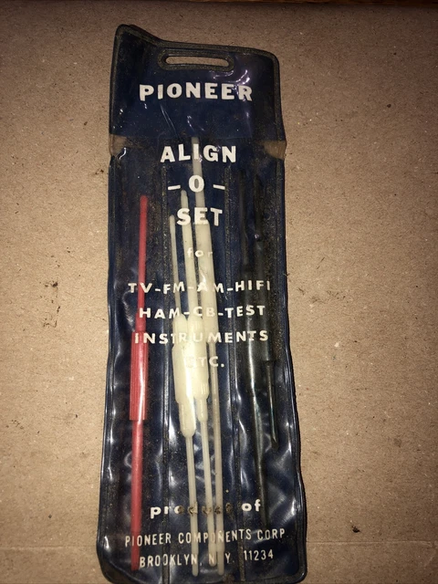 Vintage Pioneer Color TV Alignment Tool Kit - 6 Piece Set With Sleeve