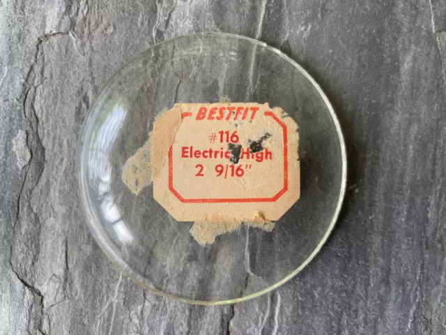 Vintage 2 9/16" Round CONVEX Clock Replacement Glass NOS Mantel Bestfit High