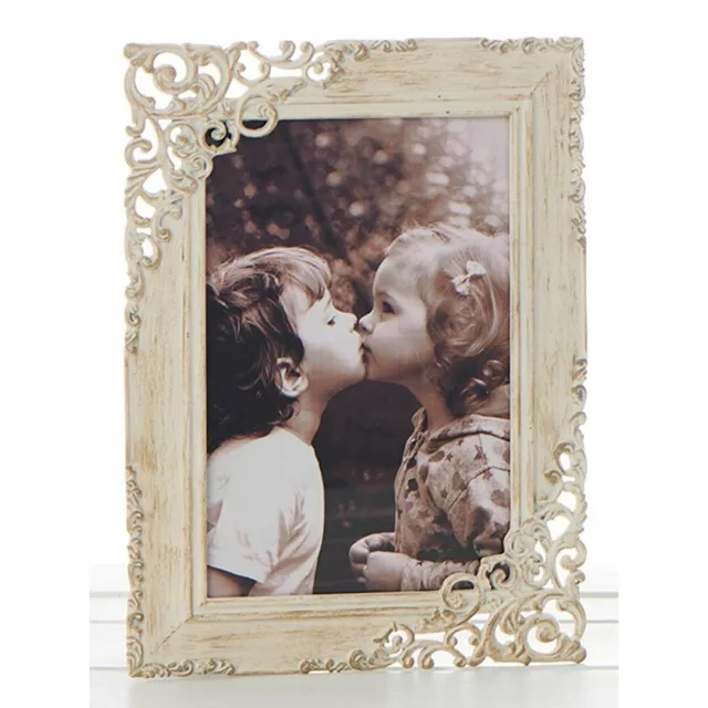 Shudehill Gifts Antique Old Cream Lace 7 x 5 Vintage Style Photo Picture Frame