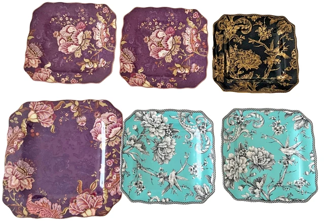 222 FIFTH ADELAIDE Turquoise Purple and Black Plates