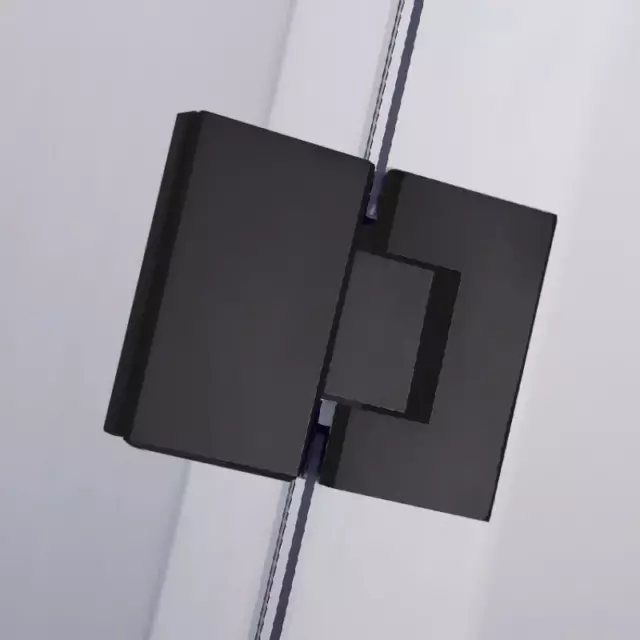 800-1150mm Diamond Hinge Door Matt Black Frameless Shower Screen 2