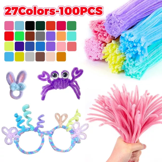 30cm Chenille Craft Stems Pipe Cleaners Arts & Crafts Flexible