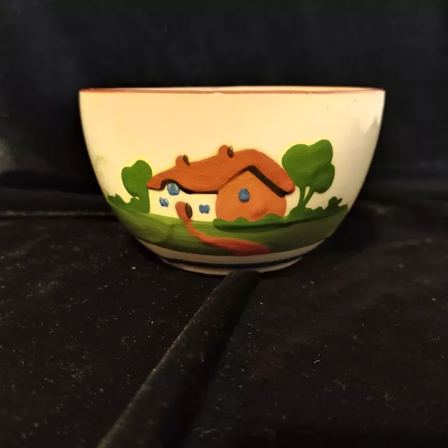 Dartmouth Pottery Devon Motto Ware Small sugar bowl 2.5" x 4"
