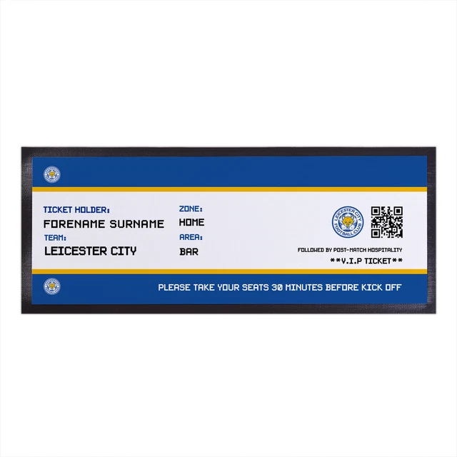 Leicester City FC Officially Licensed - Ticket - Personalised Bar Runner