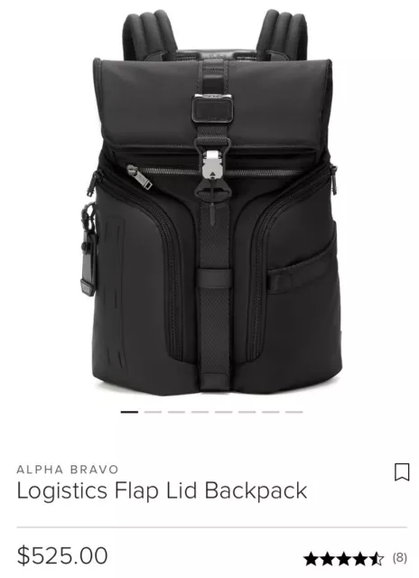 TUMI Alpha Bravo Black Logistics Flap Lid Backpack