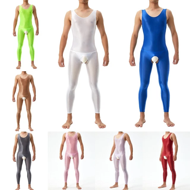 MENS BODYSUIT STAGE Leotard Pool Crotchless Jumpsuit Lingerie
