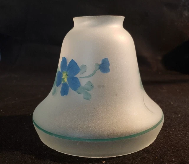 VINTAGE GLASS LAMP Light Sconce Pendant Shade Clear Frosted Painted