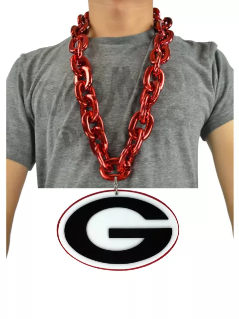 New NCAA Georgia Bulldogs RED Fan Chain Necklace