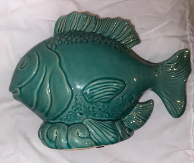ceramic teal gorgeous decorative fish 