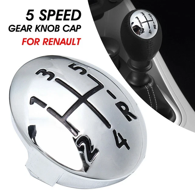Pommeau De Levier De Vitesse Noir Chrome/rouge 5 Vitesses Pour Renault Clio III, Mégane II, Scénic II
