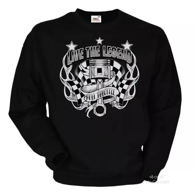 Rockabilly Racing Tuning Oldschool Speed shop Piston Auto Sweatshirt *1234 bl