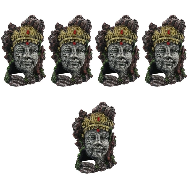 Set of 5 Tortue Décor D'aquarium En Résine Bouddha Pour À La Maison Betta