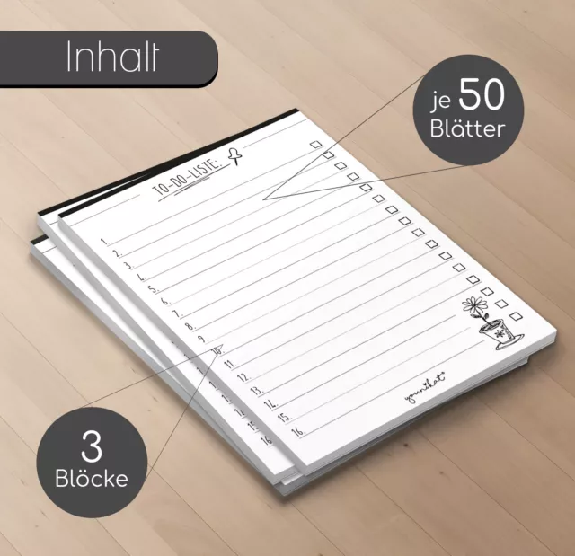 3er Set To-do Liste I DIN A6 I Notiz-Block I Tagesplaner und Organizer I dv_438 3
