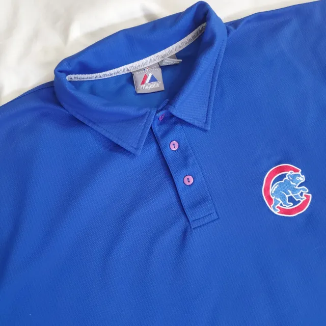 Majestic Chicago Cubs Polo Shirt Size 2XL